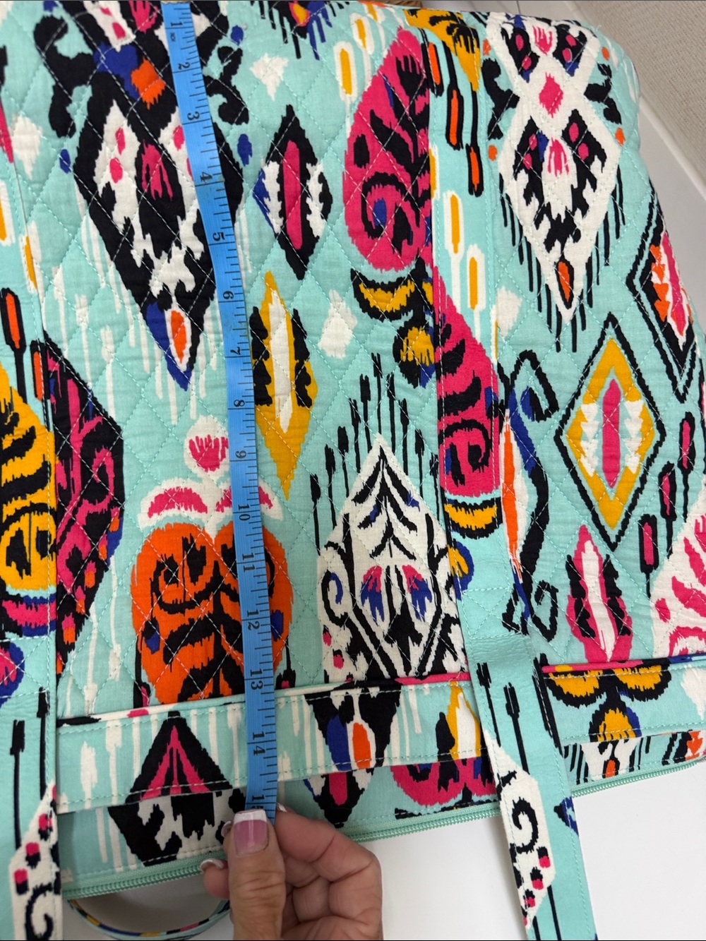 Vera Bradley Pueblo Vera Quilted Turquoise Patterned Tote Bag - Picture 11 of 11